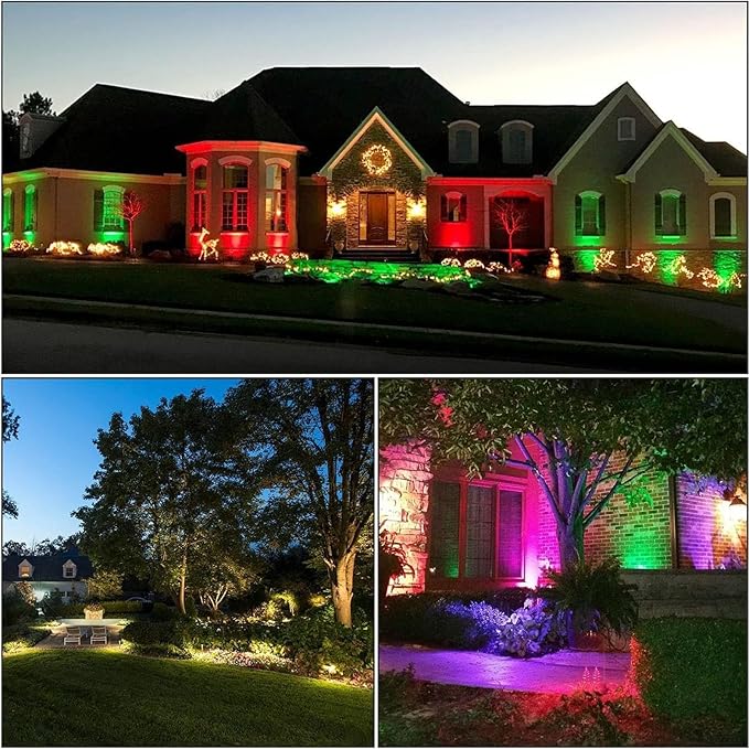 8PCS 10W RGBW Color Changing Underground Garden Lights - Waterproof IP67 LED Recessed Spotlights with Remote Control