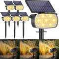 108 LED Solar Spot Lights Outdoor Solar Lights Outdoor IP65 Waterproof 3 Modes Solar Landscape Spotlights Large Solar Powered Panel Lights for Garden Yard Pathway(Warm White/6 Pack)