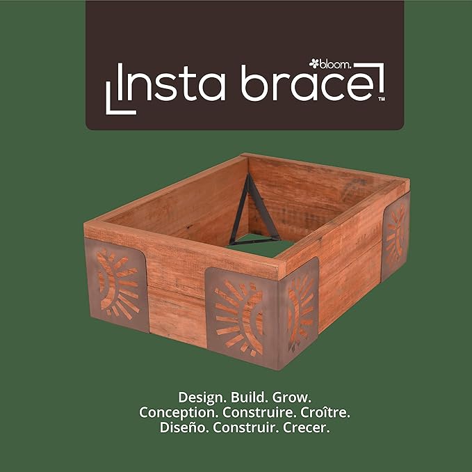 Bloom 11021BL Sun Instabrace Flower Garden Bed Corners 9.5 Brown