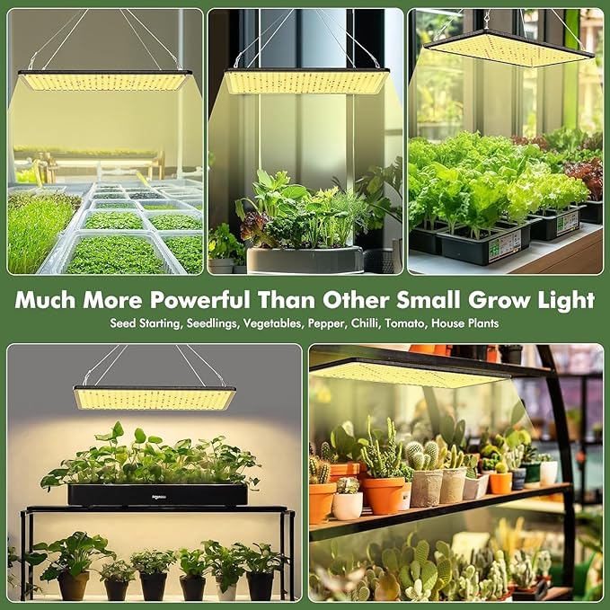 Led Grow Light Sunlight Full Spectrum Plant Light Hanging Grow Lights for Indoor Plants Seedling Hydroponic Plants Veg Flower Growing Lamps for 3x3/2x2 Veg Flower Grow Tent(Actual Power 100±10W)
