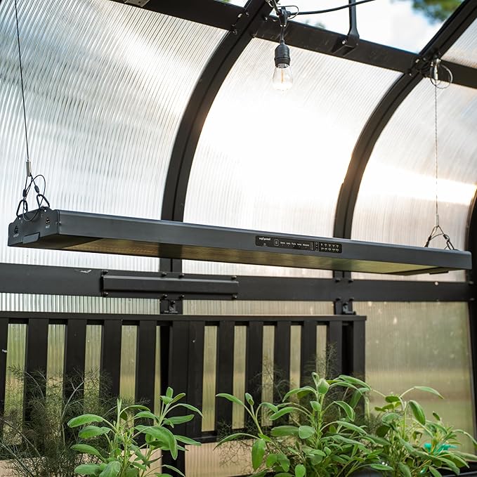 Vego garden Indoor Ultimate Grow Light with Hanging Kit Powerful 60 W Full-Spectrum LEDs Plant Rack for Seed Starting Leafy Herbs Fruits &amp Microgreens Matte Black