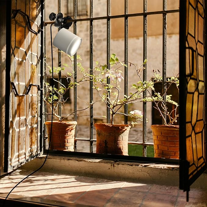 7W LED Linear Look Grey Super Clamp Lamp Full Spectrum Clip-on Desk Lamp Macaron Wall Sconce Spotlight Wall Lamp No Wiring Needed Timer Plug in Cord for Plant Growing Light