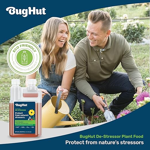 BugHut De-Stressor Plant Food - Natural Antioxidant for Healthy Growth and Protection - Liquid Antioxidant for Indoor and Outdoor Plants Flowers Vegetables - 16 fl oz Makes 63 gallons