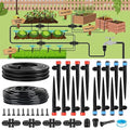 110FT Drip Irrigation System for Garden Quick-Connect Automatic Garden Watering System with 1/2 &amp 1/4 Tubing and Accessories - Adjustable Sprinklers Kit for Greenhouse Yard Lawn Raised Bed