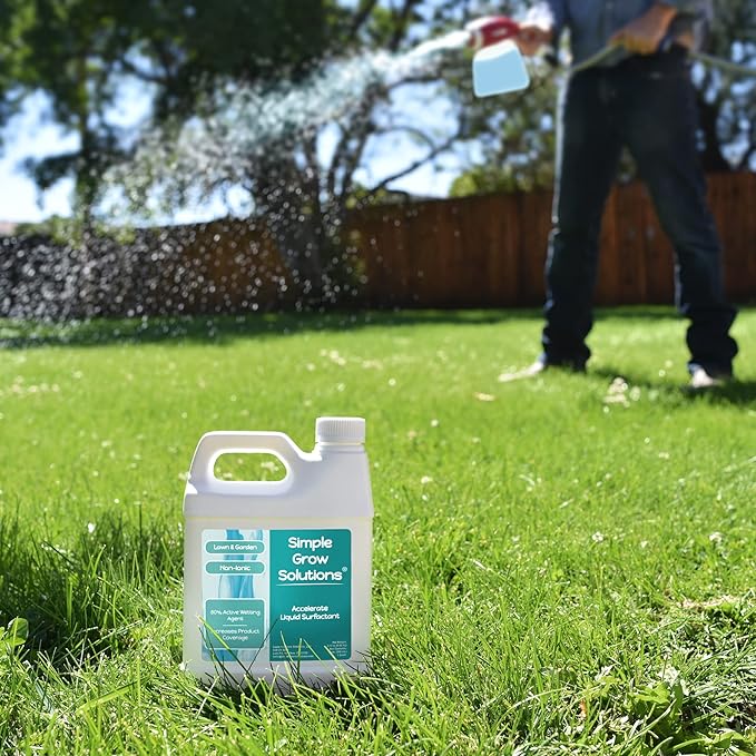 Liquid Surfactant Non-Ionic - Accelerate Performance &amp Effectiveness of Foliar Fertilizer and Other Lawn &amp Garden Solutions - Better Wetting Sticking &amp Absorption - 32 Ounce - Simple Gro
