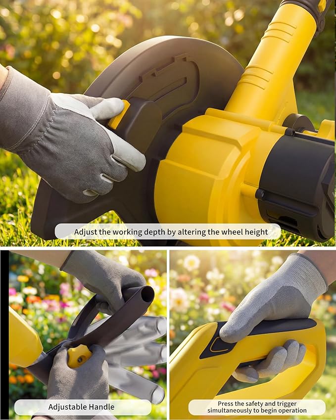 20V Cordless Lawn Edger 9-Inch Blade 4.0Ah Battery Powered Edger Lawn Tool with Dual Wheels 3 Depth Settings LawnTrencher for Yard Garden Patio Driveway Lawn and Sidewalk