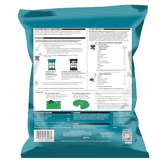 Jonathan Green (16007) Veri-Green Starter Fertilizer for Seeding &amp Sodding - 12-18-8 Starter Lawn Fertilizer (5000 Sq. Ft.)