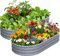 2 Pack 6x3x1ft Raised Garden Bed 12 Tall Galvanized Metal Raised Beds for Gardening Rust Resistant Elevated Garden Bed Planters Box Kit for Outdoor Plants Vegetables Flowers Herbs Tomatoes Grey