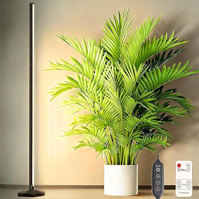 60W LED Grow Light for Indoor Plants Full Spectrum 72 Inch Plant Lights for Seed Starting with Timer and 10 Level Dimmable Standing Plant Growing Lamp for Greenhouse with Hanging Accessories