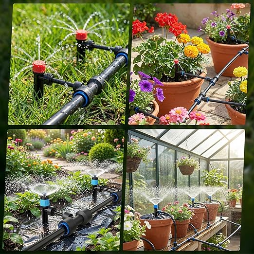100FT Drip Irrigation System for Garden 2026 Upgraded DIY Automatic Plant Watering Kit with Push-Fit Connectors 30 Water-Saving Adjustable Drip Emitters for Yard Lawn &amp Greenhouse