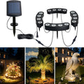 Solar Tree Lights Outdoor Palm Tree Ring Lights with 3-in-1 Tie/Stake/Hang Installation 50LM Warm White LED Tree Uplighting 2000mAh Battery IP65 Waterproof Solar Tree Spotlights for Yard Garden