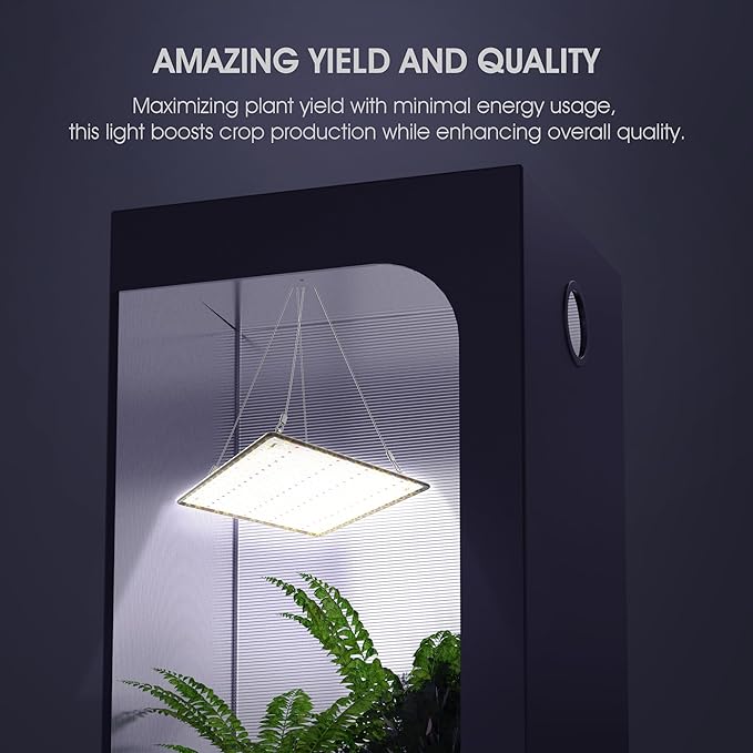 2 Pack LED Grow Light Panel 200W Lamp for Indoor Plants Sun Like with White Blue Red UV IR LEDs for 4x4ft Coverage Grow Tent Greenhouse Veg and Bloom Seedlings Hydroponics