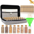 80 Slots Seed Storage Organizer with 40 Seed Envelopes Sturdy Organizer Storage Box with Label Stickers Glass Container for Flower Vegetable Garden Seed Saving (Seeds not Included)