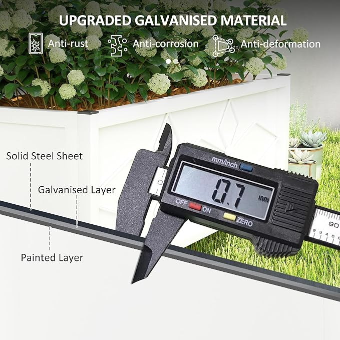 Garden Bed with TrellisOutdoor Planter Box Galvanized Raised Garden Bedfor Climbing Vines