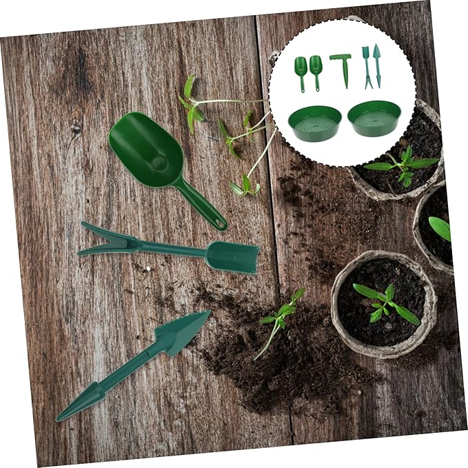 1Set Soil Sieve Mesh Screen and Shovel Garden Tool Kit Lightweight and Durable Gardening Supplies for Planting and Soil Preparation