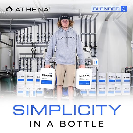 Athena Blended Bloom A&ampB | 2-Part Flowering Liquid Fertilizer for Hydroponics &amp Soil | Bloom Booster Plant Food | NPK A 4-0-5 | B 0.7-6-5 | 5 Gallon