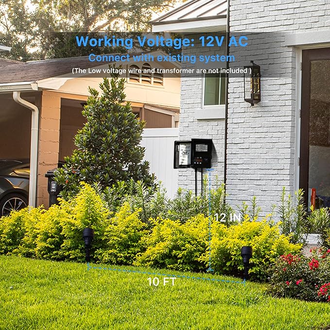 GOODSMAN Landscape Lighting 2PK Low Voltage Landscape Lights Led Low Voltage Landscape Spotlights 4.5W 205 Lumen Floodlights with Cable Connectors Metal Stakes 9127-96603-02A Black