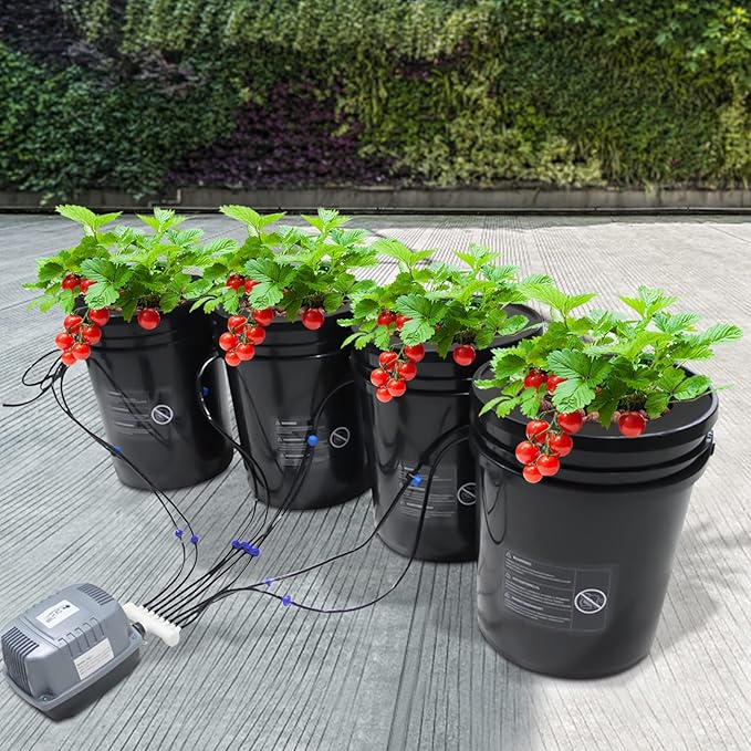 Hydroponics Growing System 5-Gallon Deep Water Culture Multi Barrel Hydroponic Machine Drip Irrigation System for Vegetables