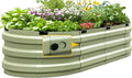 KING BIRD Raised Garden Bed Kit 2025 Upgraded 10-Minute Assembly Galvanized Planter Garden Box Outdoor for Gardening Vegetables Flowers 47x24x12 in Olive Green