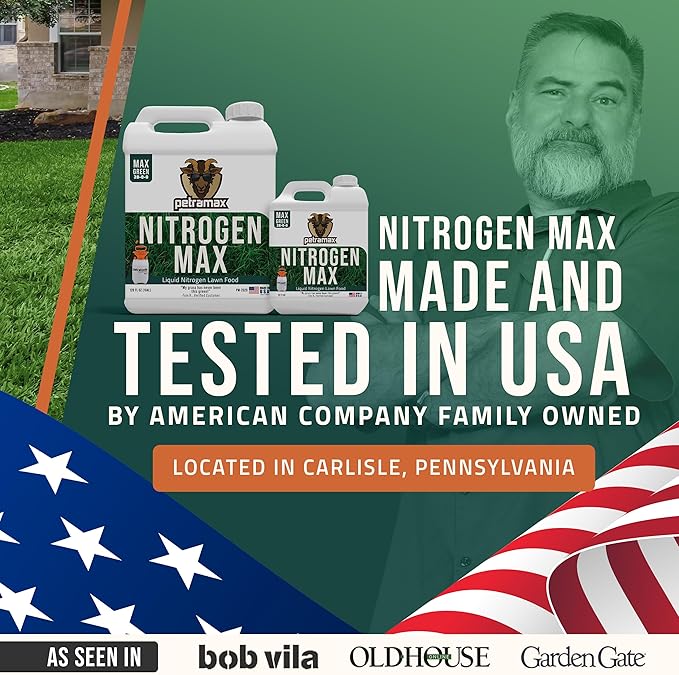 Petramax Liquid Nitrogen Fertilizer 28-0-0 NPK - 1 Gallon Spring &amp Summer Liquid Grass Fertilizer for Lawn Spray on Easy to Apply for Deep Green Lawn Care - Slow Release High Nitrogen Turf Builde