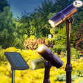 Outdoor Solar Spotlight 2 Pack with 15 Panel - Waterproof LED Easy to Install Adjustable Height Outdoor Solar Lights for Yard Garden Patio Trees - Solar Landscape Lights &amp Accent