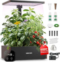 SUNCOZE 20 Pods Hydroponics Growing System Kit Indoor Herb Garden with 30W LED Grow Light 10L Large Water Tank Up to 25 Height Plants Germination Kit with Quiet Pump Black