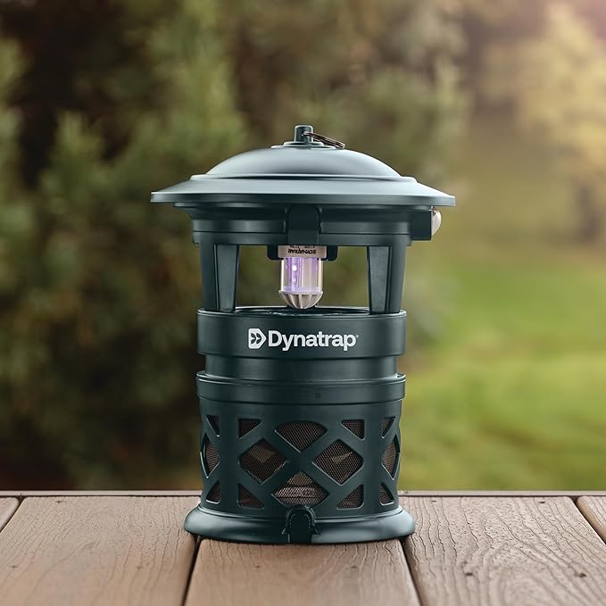 DynaTrap DT1130-GRSR 1/2 Acre Mosquito &amp Flying Insect Outdoor Trap and Killer – Kills Mosquitoes Flies Wasps Gnats &amp Other Flying Insects - Bug Zapper Alternative – Green