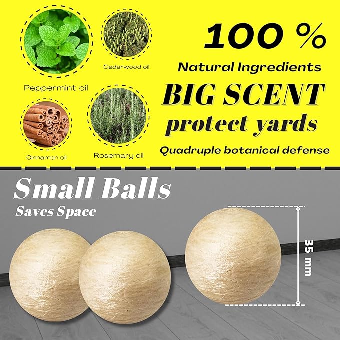 Natural Peppermint Spider Repellent Indoor Pet Safe &amp Ant Control BallsRodent Repellent for Car Engine Home Storage Fresh Mint Scent Safe for Kids and Pets