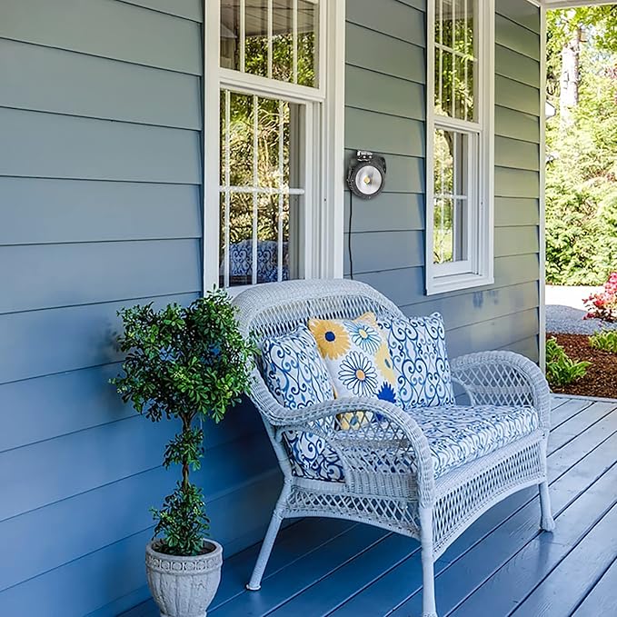 Kiven LED Indoor/Outdoor Waterproof Spotlight with 9.84 FT Plug-in Cord 15Watts Plug in Accent Light with Vinly Siding Hooks for Plants Porch GardenVinly Siding(Cool White)