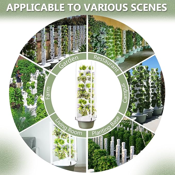 Hydroponic Growing System Aeroponic Hydroponic Tower Hydroponic Germination Kit Indoor Vertical Tower System Kit for Green Vegetables and Fruits36 Holes