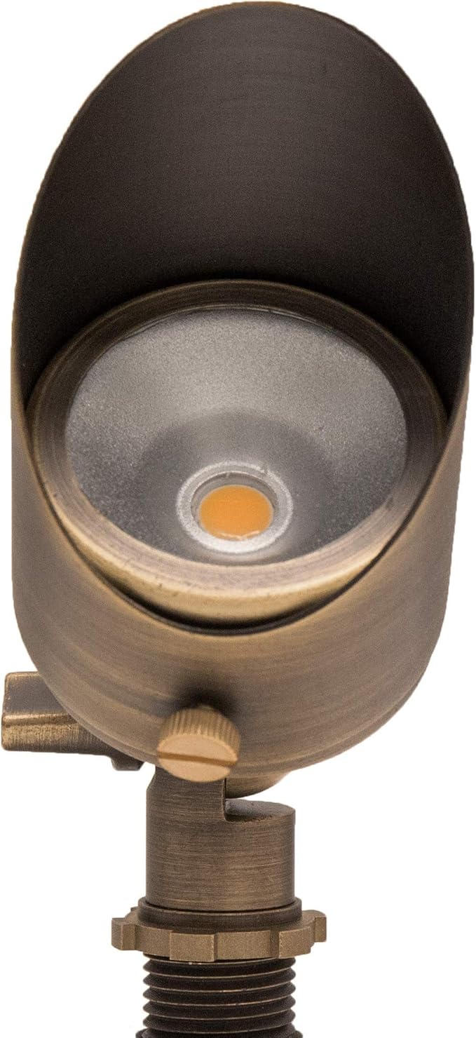 12V 6W Solid Brass (Bronze) LED Outdoor Spotlight 2700K Warm White 275 Lumens for Low Voltage Landscape Lighting of Yard Lawn Garden Patio Trees &amp House