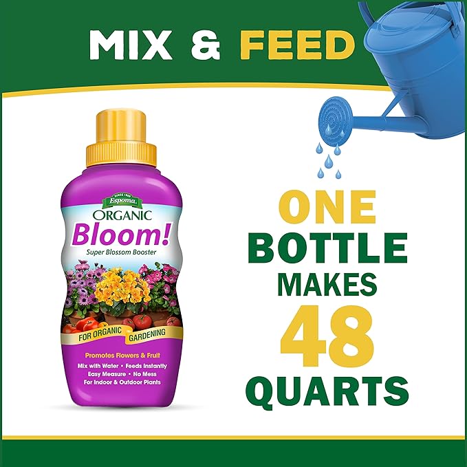 Espoma Organic Bloom! 16-Ounce Concentrated Plant Food – Plant Fertilizer and Bloom Booster for All Flowering Plants. Promotes Vigorous Growth and Blooming - Pack of 3