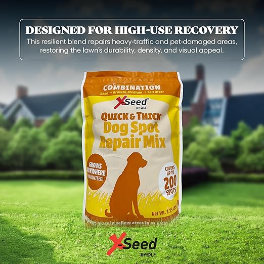 Quick &amp Thick Dog Spot Repair – Grass Patch Repair for Lawn Regrow Yellow Grass Areas Anywhere Quick Pet Proof Grass Seeds for Lawn Fertilizer &amp Natural Growth Medium - Up to 200 Spots 1.75