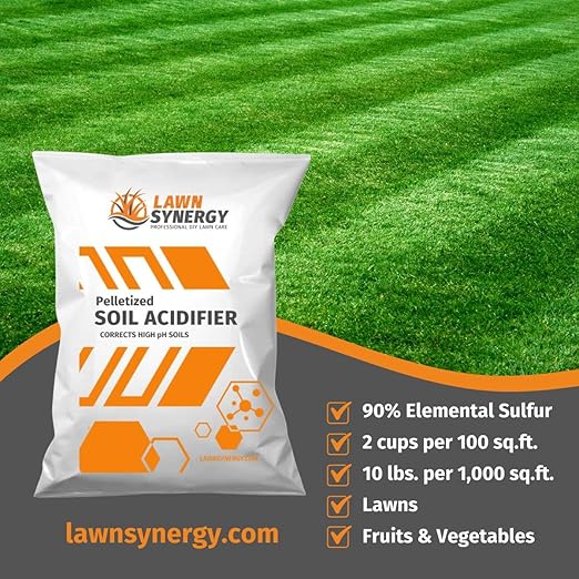 Soil Acidifier - pH Correction 90% Elemental Sulfur for Lawns Blueberry Bushes Hydrangeas Vegetables and Other Acid Loving Plants. (18 lbs.)