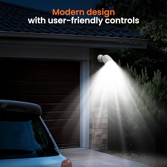Battery Operated Motion Sensor Light Outdoor 4000mAh Rechargeable 600 Lumen Battery Powered Spotlight Outdoor Waterproof for Porch Garage House(2 Pack)(Non-Solar)