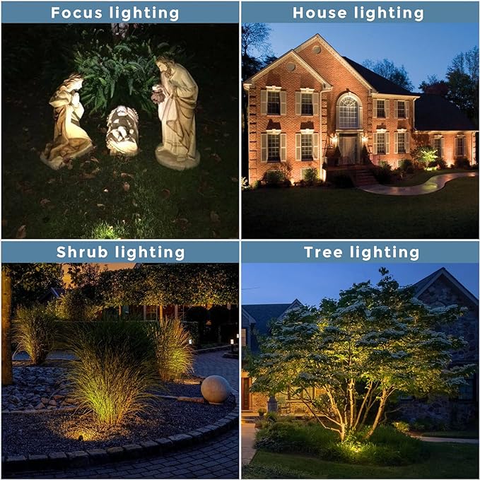 Gardencoin Solid Brass Outdoor Landscape Spotlights 12V LED Low Voltage Landscape Lights for Garden and Yard Bronze Heavy Duty Up Lighting Fixture Without Bulb 12 Pack