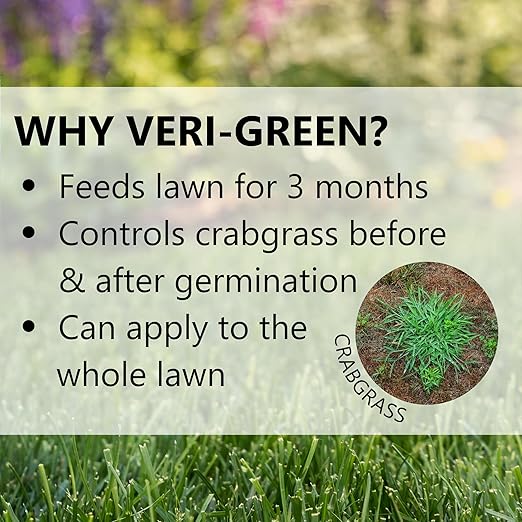 Jonathan Green (16001) Veri-Green Crabgrass Preventer Plus Fertilizer - 20-0-3 Lawn Fertilizer &amp Crabgrass Killer (15000 Sq. Ft.)