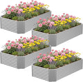 4 Pcs 4 x 2 FT Galvanized Steel Raised Garden Bed – Outdoor Weatherproof Metal Planter Box for Veggies Herbs &amp Flowers Simple Setup for Home Gardens