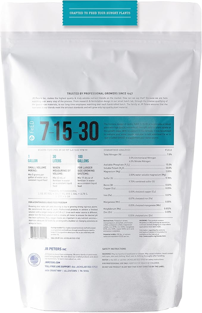 Jack's 7-15-30 Finish Fertilizer 2.2 Pounds