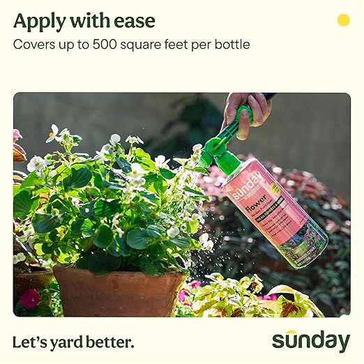 Sunday Wonderfert Flower Plant Food Bigger Blooms for Roses Annuals Perennials and Container Plants 3-8-7 Liquid Concentrate 32 fl oz 500 sq ft