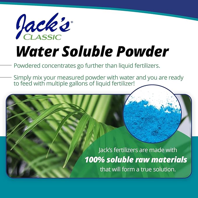 Jack's Classic 16-5-25 Tropical Food Water-Soluble Fertilizer with Micronutrients for Strong Lush Growth 1.5lbs