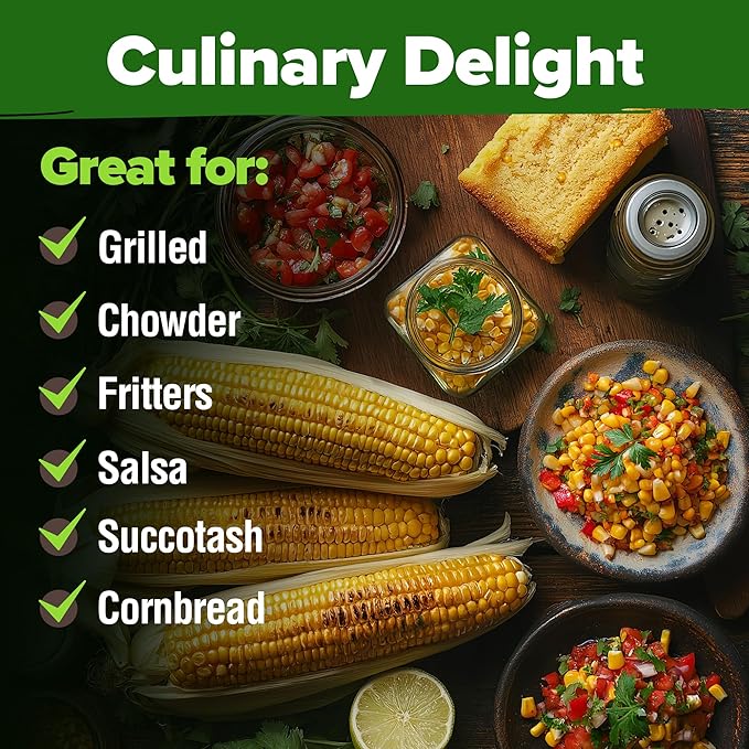 HOME GROWN 𝗨𝗦𝗔 𝗣𝗥𝗘𝗠𝗜𝗨𝗠 𝗢𝗥𝗚𝗔𝗡𝗜𝗖 Watermelon Vegetable Seeds 15 &amp Golden Bantam Corn 100 &amp Contender Bush Bean 28 &amp Sunflower 520