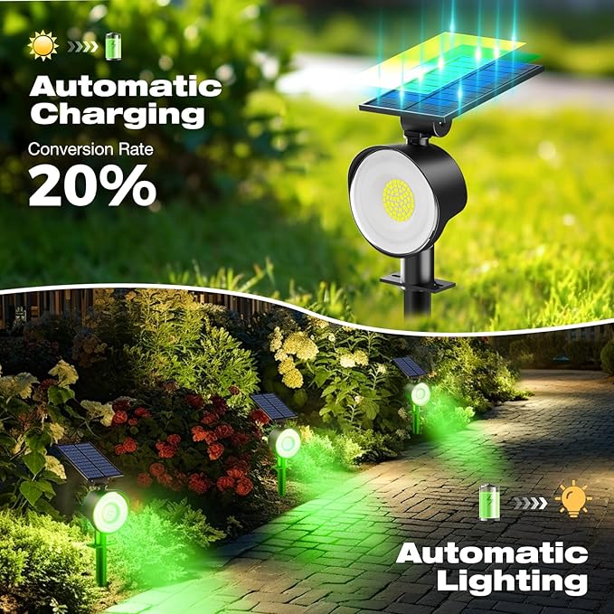 nipify 4 Pack Solar Lights Outdoor Waterproof 53 LED Solar Spot Lights with 3 Modes Landscape Spotlights for Outside Garden Yard Trees