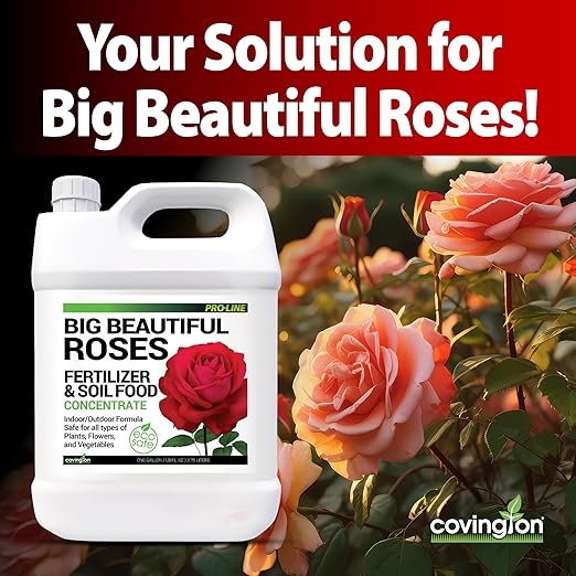 Covington Liquid Rose Fertilizer for All Types (1 Gal) – Liquid Concentrate for Desired Rose Tone – Natural Flower Bush Fertilizer for Indoor &amp Outdoor Use – Bloom Growth Plant Food