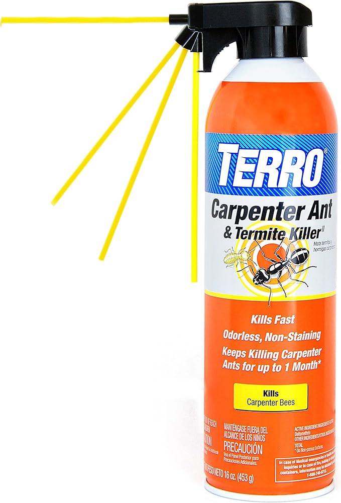 TERRO Ready to Use Indoor and Outdoor Carpenter Ant Termite and Carpenter Bee Killer Aerosol Spray - T1901SR - 2 Pack 32 Total Ounces