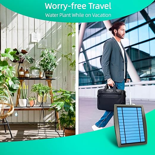 Solar Drip Irrigation System - Supports 20-30 Pots 12 Timing Modes - Drip Irrigation KitAutomatic Plant Garden Watering System for Outdoor PlantsGarden and Potted Plants