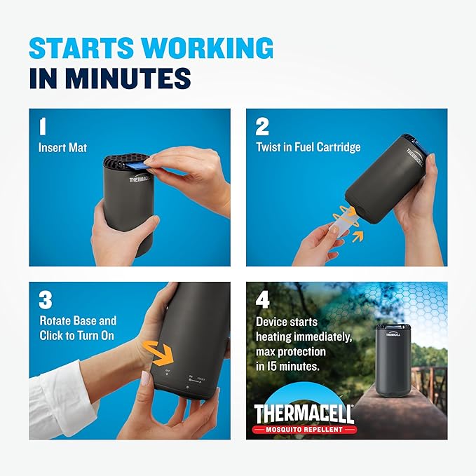 Thermacell Mosquito Repellent Refills Provide 120 Hours of Protection Contain 30 Repellent Mats 10 Fuel Cartridges Compatible with Any Fuel-Powered Mosquito Repeller Product