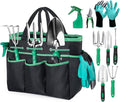 Garden Tool Set with Bag and Gloves Heavy Duty Stainless Steel Gardening Tool Set Ideal Gardening for Women and Men Set of 9