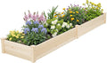Incbruce 95x24x10 in Wooden Raised Garden Bed Planter Bolt Assembly Elevated Flower Bed Boxes Kit for Vegetable Flower Gardening Natural