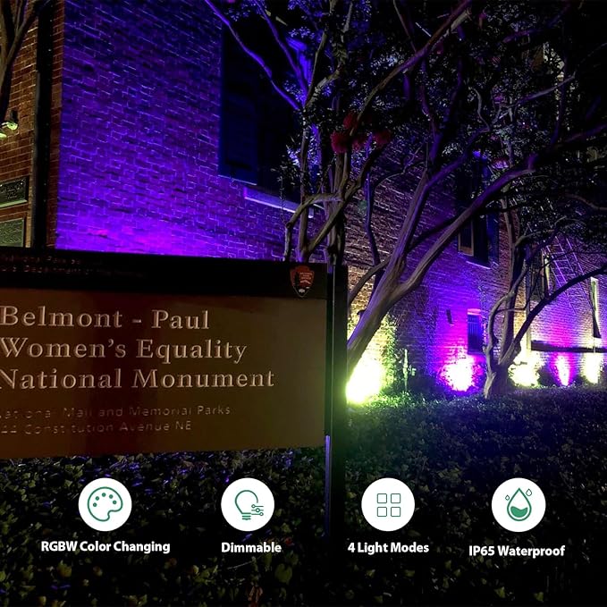 144W LED Wall Washer Light RGBW 5000K Color Changing LED Uplight Outdoor for Landscape Lighting 120V Square Dimmable Floodlight Waterproof for Church Building Wall Party Hotels 120V